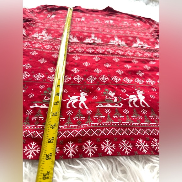 Disney Parks  Christmas T-Shirt  - Mickey Mouse Holiday Faux Cross Stitch Large - Picture 4 of 6